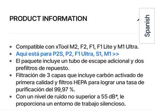Purificador de aire XTOOL blanco