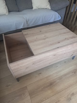 Mesa de centro elevable madera y metal