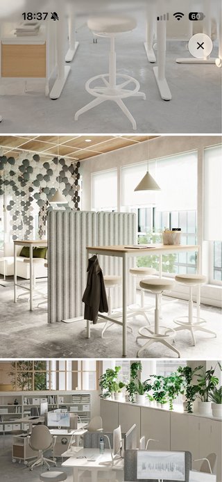 Taburete Ikea LIDKULLEN Blanco/Gris