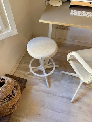 Taburete Ikea LIDKULLEN Blanco/Gris