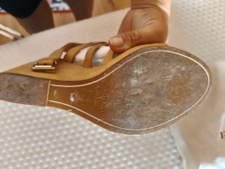 Sandalias cuña marrones Cortefiel mujer