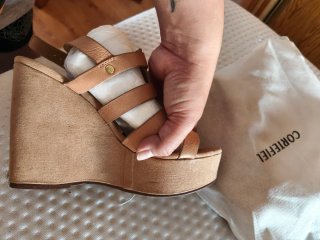 Sandalias cuña marrones Cortefiel mujer