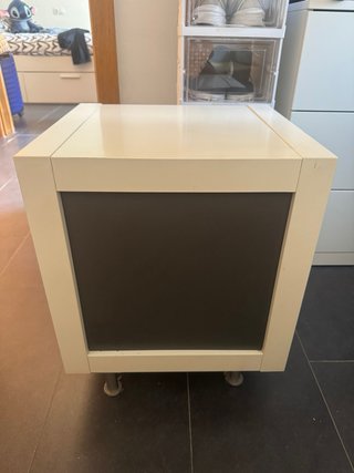 Mueble auxiliar 2 cajones blanco y gris