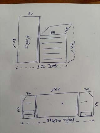 Mueble de madera para cama matrimonio con enchufes