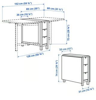 Mesa abatible Norden blanca Ikea