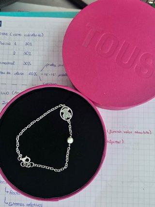 Pulsera Tous Oso y Perla Plata