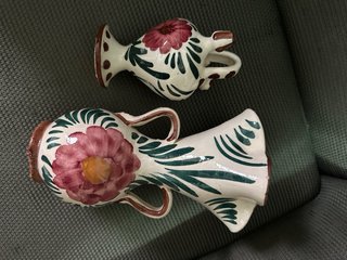 Conjunto Jarrón y Búcaro Cerámica