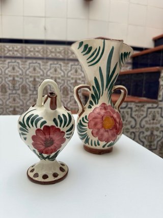 Conjunto Jarrón y Búcaro Cerámica