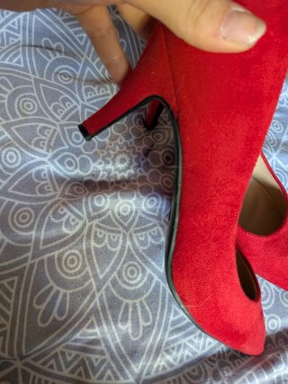 Tacones terciopelo rojos talla 38 y medio