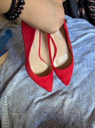 Tacones terciopelo rojos talla 38 y medio