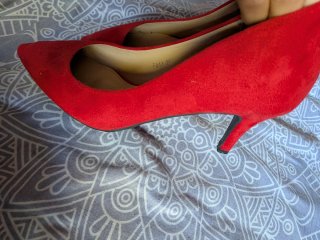 Tacones terciopelo rojos talla 38 y medio