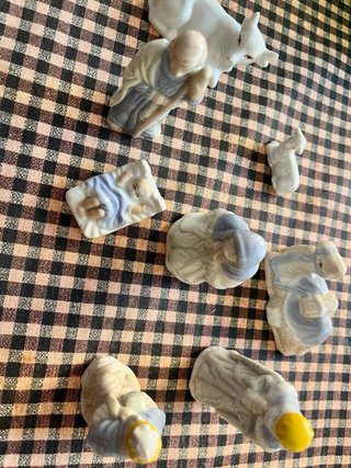 Belén vintage porcelana 8 figuras