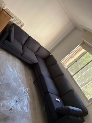 Sofá modular gris de tela