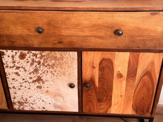 Conjunto Mueble TV + Aparador Madera y Piel