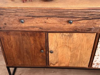 Conjunto Mueble TV + Aparador Madera y Piel