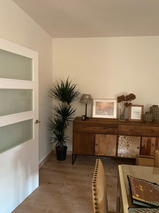 Conjunto Mueble TV + Aparador Madera y Piel