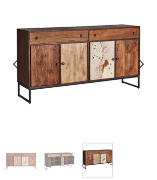 Conjunto Mueble TV + Aparador Madera y Piel