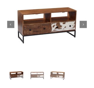 Conjunto Mueble TV + Aparador Madera y Piel