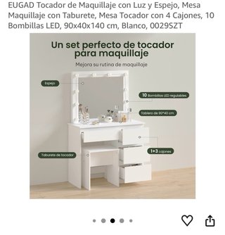 Tocador EUGAD con espejo y taburete