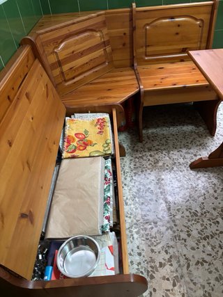 Mesa y banco esquinero madera pino
