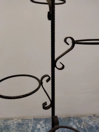 Soporte 5 macetas forja negro