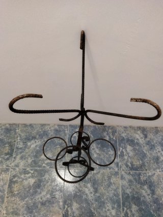 Soporte 5 macetas forja negro