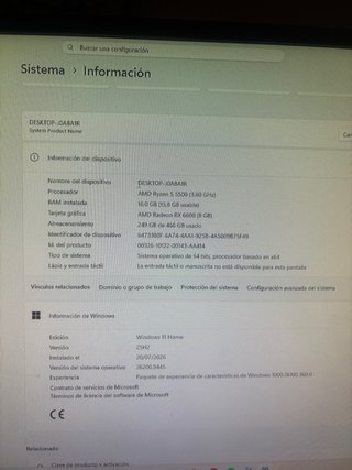 PC Gaming Ryzen 5 5500 16GB RAM SSD