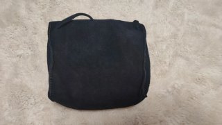 Bolso Bandolera Piel Ante Negro Flecos Boho
