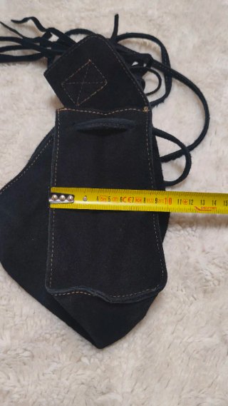 Bolso Bandolera Piel Ante Negro Flecos Boho
