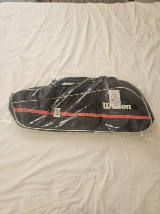 Raquetero Wilson Negro/Rojo Nuevo
