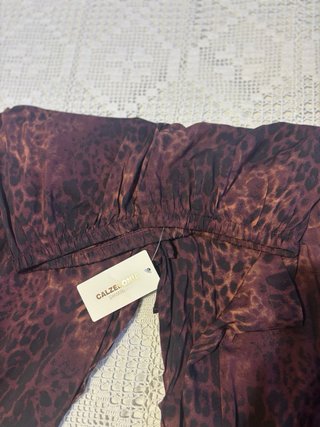 Pantalón ancho estampado leopardo Calzedonia
