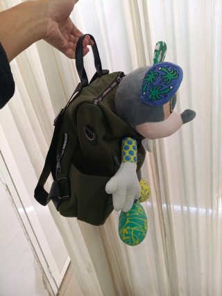 Mochila lona unisex verde y multicolor