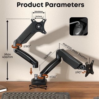 Soporte Doble Monitor VESA Negro