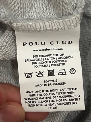 Sudadera Polo Club gris manga larga