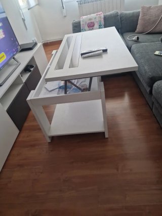 Mesa de centro elevable moderna madera y cristal