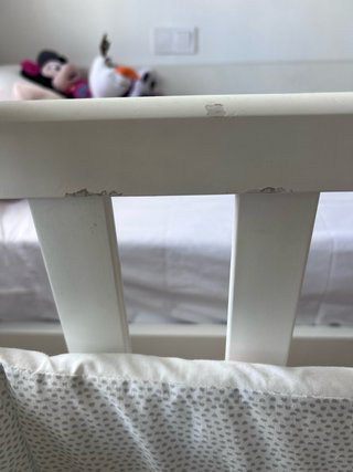Urge Cuna de bebé blanca con ruedas