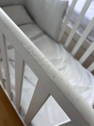 Urge Cuna de bebé blanca con ruedas