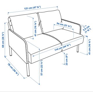 Sofá 2 plazas Glostad Ikea azul