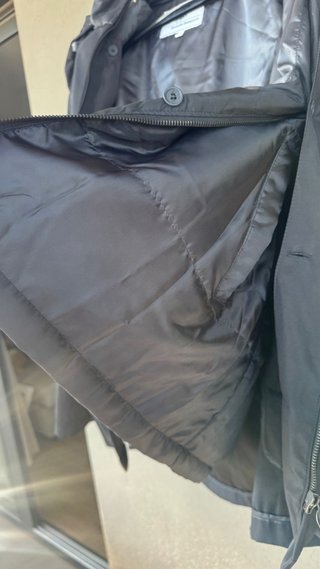 Parka Chaquetón Abrigo Azul Oscuro/Negro
