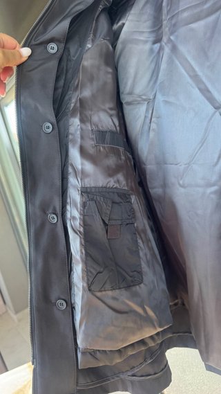 Parka Chaquetón Abrigo Azul Oscuro/Negro