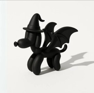 Perro Halloween 3D Negro