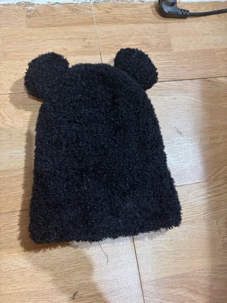 Gorro Negro Borreguito Orejas