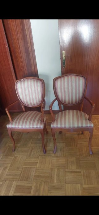 2 Sillas Butaca Madera Tapizadas