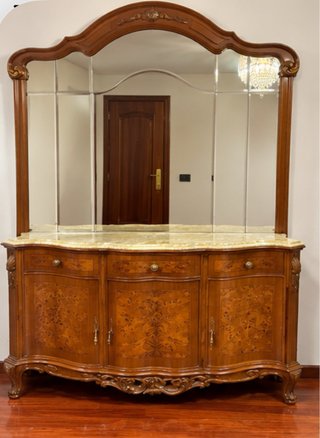 Mueble de entrada madera con espejo