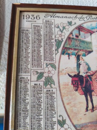 Cuadro 1936 Almanach des Postes & des Télégraphes