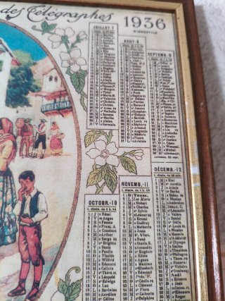 Cuadro 1936 Almanach des Postes & des Télégraphes