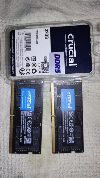 64GB (2X32) Crucial DDR5-5600 SODIMM RAM