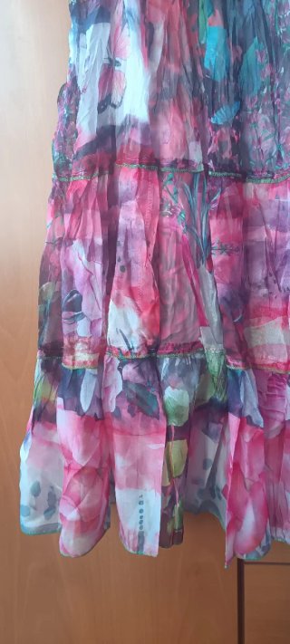 Falda larga estampada multicolor