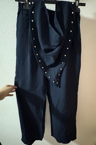 Pantalón estilo lino con pañuelo