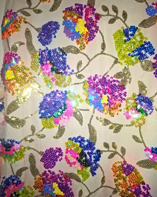 Vestido Joya Mini Lentejuelas Flores Doradas